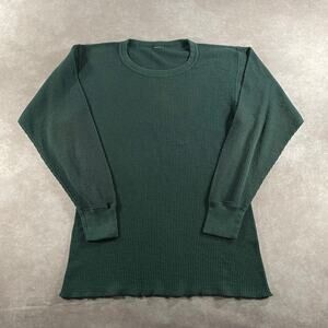 Vintage 80s 90s VTG Forest Green Thermal Long Sleeve T-shirt